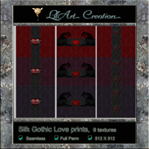 31 - LilArt Creation Silk Gothic Love prints