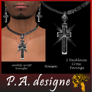 54 - cross-necklace-+earings-no transfer-PA DESIGNE