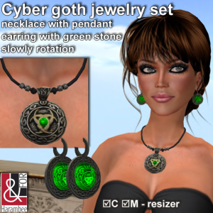 35) Cyber goth jewelry set Female PIC