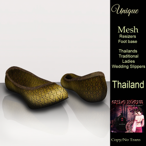 T 01) Thailands Ladies Traditional wedding Slippers