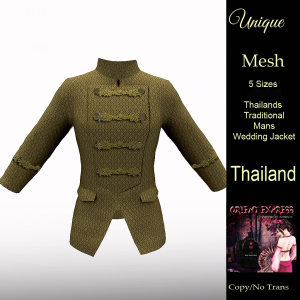 T 01) Thailands Mens Traditional wedding jacket